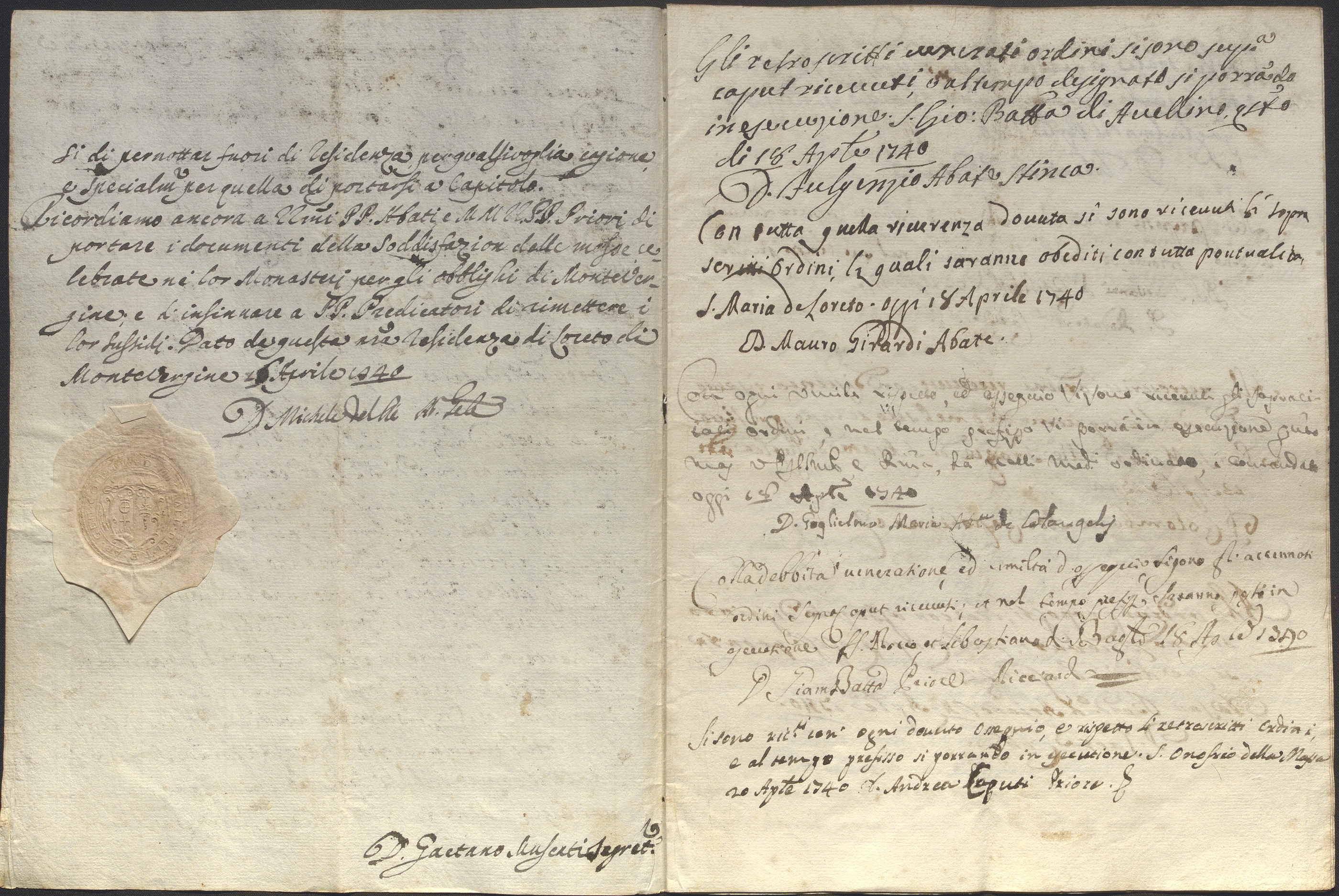 Documento d’archivio relativo a Michele Del Re, 2